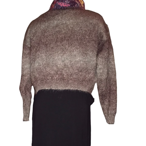 Granny Core Vintage Mohair Wool Blend Sweater, Mohair Vintage Purple Cardigan - Picture 6 of 16